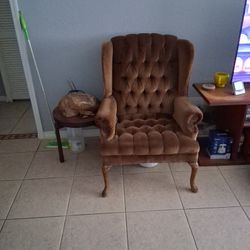 Brown Wingback Chair 