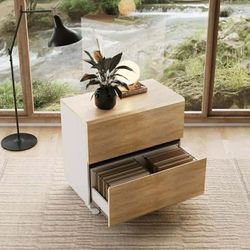 2 Drawer Lateral File Cabinet, 31W*28H Wood Filing Cabinet with Anti-tilt Mechanism, Home Office Storage Filing for Letter, A4 & Legal Size, Light Wal