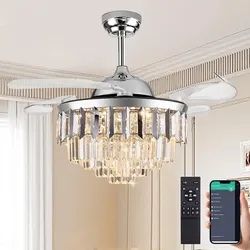 Trssdre Crystal Ceiling Fan