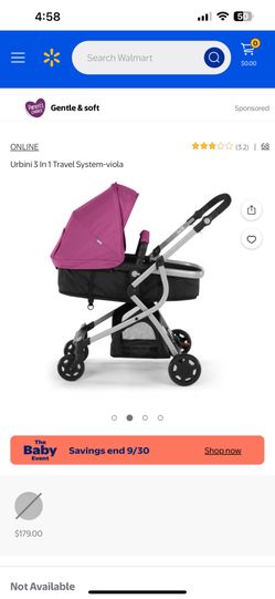 Urbini 3 In 1 Travel System-viola Like New