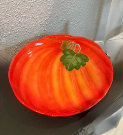 Pumpkin Shaped Serving Platter -  Halloween Fall Decor