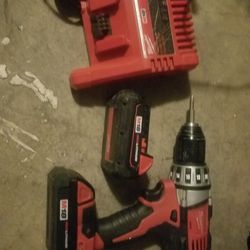 Milwaukee Drill set, charger, 2 batteries works like NEW