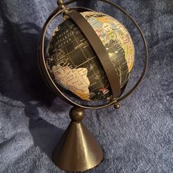 Vintage duel Axis world globe desktop with modern
