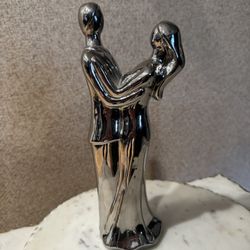 Man And Woman Figure, Home Decor, Silver Statue