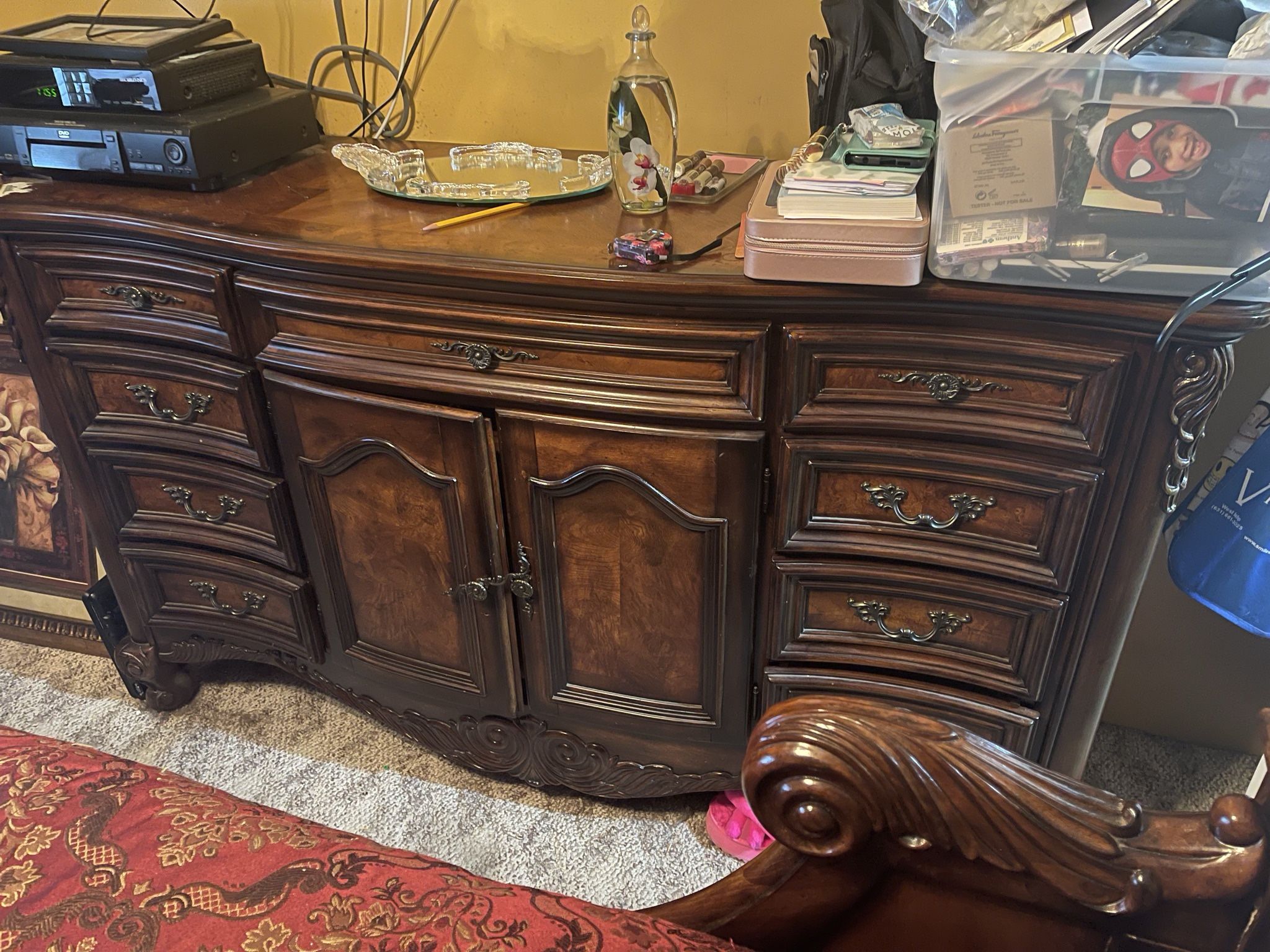 Complete Wood Bedroom Set With King Mattress