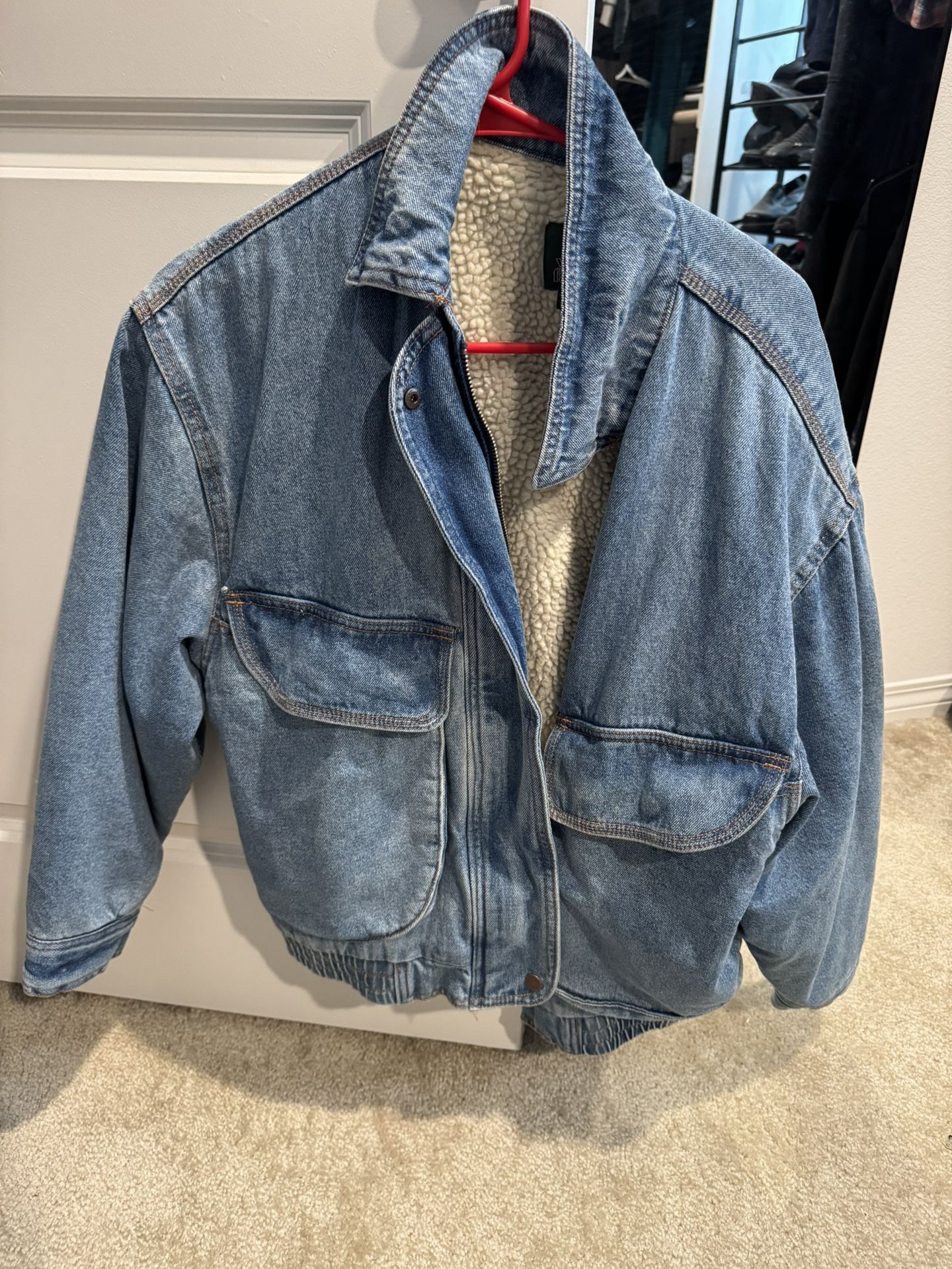 90s Big Jean Jacket Warm 