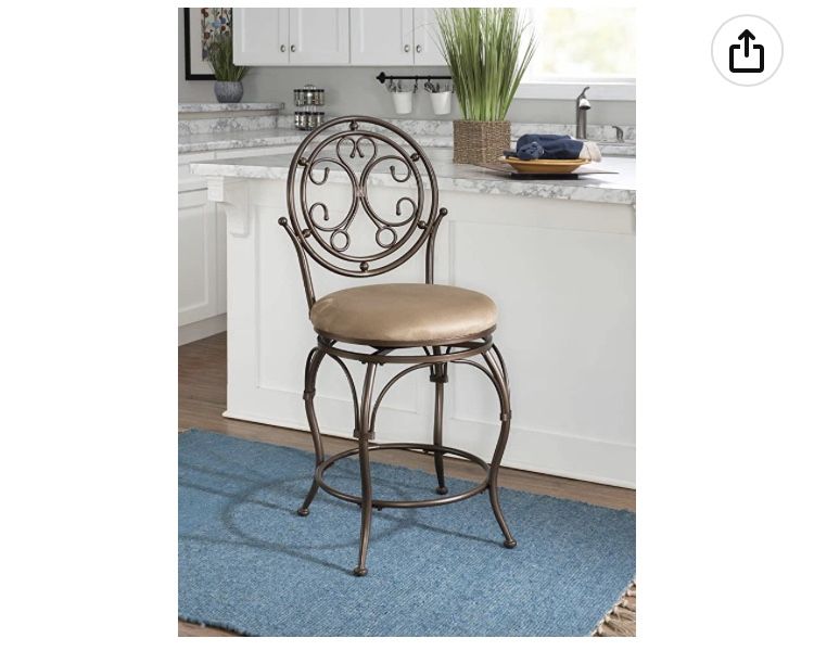 Powell Big Tall Scroll Circle Back Stool