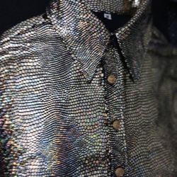 GOLD SEQUINS SHINY SHIRT 