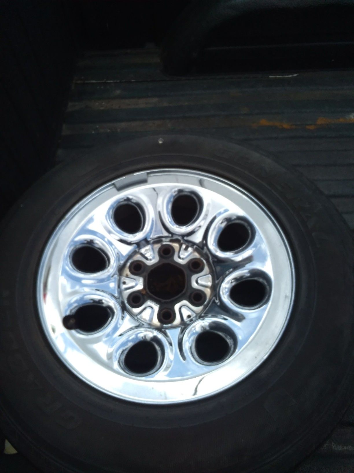 One 17s Chevy chrome stock rim