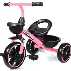 KRIDDO Tricycle for 2-5 Year Olds - Pink Toddler Trike 
