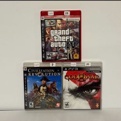 Playstation 3 PS3 Games God Of War, Grand Theft Auto