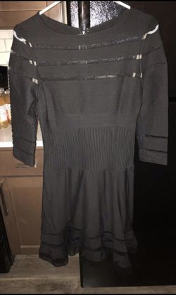 NEW WITHOUT TAGS BLACK TADASHI SHOJI CUT JERSEY 3/4 SLEEVE COCKTAIL DRESS