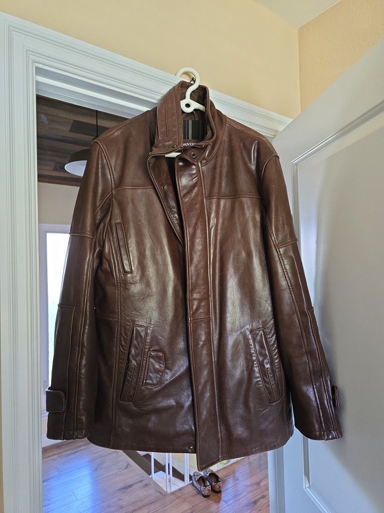 Genuine Leather Brown Jacket For Men 