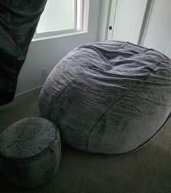 Grey lovesac with ottomon (CASH ONLY)