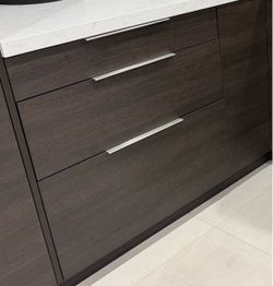Total of 38 Silver Modern Finger Pull Cabinet Handles - 9 inches (30), 12 inch (7) and 6 inch (1)