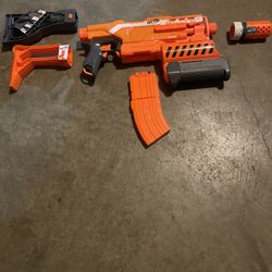 Nerf Gun With Different Types Of Attachments