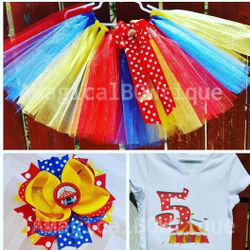 Circus theme birthday tutu set- size 4/5