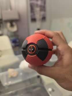 Custom Red & Black Collector poke Ball (3D Printed Display)