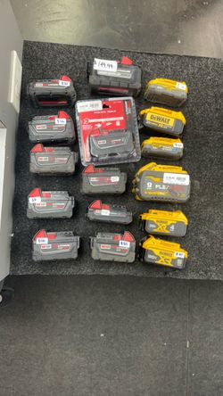 Milwaukee M18 and DeWalt 20V Battery Lot