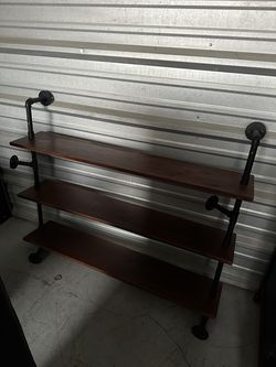 Large Wooden Wall Shelves (x2)