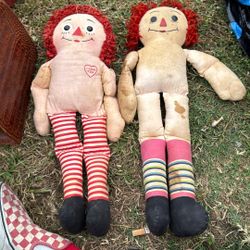 Annabelle I Mean Vintage  Raggedy Ann And Andy No clothes Dolls 