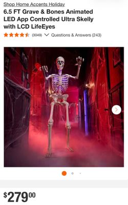 6ft grave & bones animated led app controlled ultra skelly