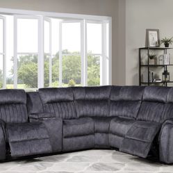 New 3 Recliner Sectional Couch! Free Delivery 🚚! Free Assembly!