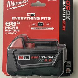 Milwaukee M18 18-Volt 5.0 Ah Lithium-Ion XC Extended Capacity Battery Pack