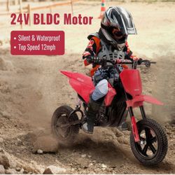 24V Kids Electric Dirt Bike 12mph Off-Road Motorcycle 350W Motor Pneumatic Tire​