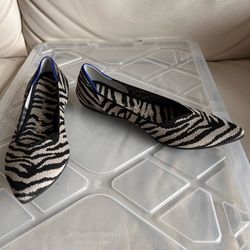 Rothy’s The Point Zebra-Print Women's Ballet Flats Size 9