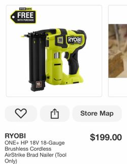 ONE+ HP 18V 18-Gauge Brushless Cordless AirStrike Brad Nailer (Tool Only)