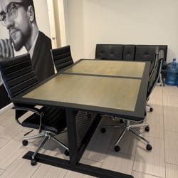 Solid Wood + Steel Office Table $200