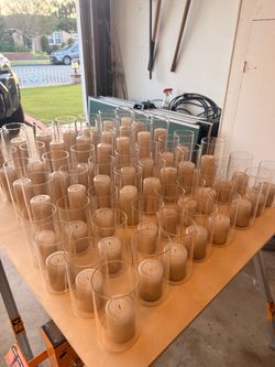 Antique Beige Pillar Candles; 3 sizes