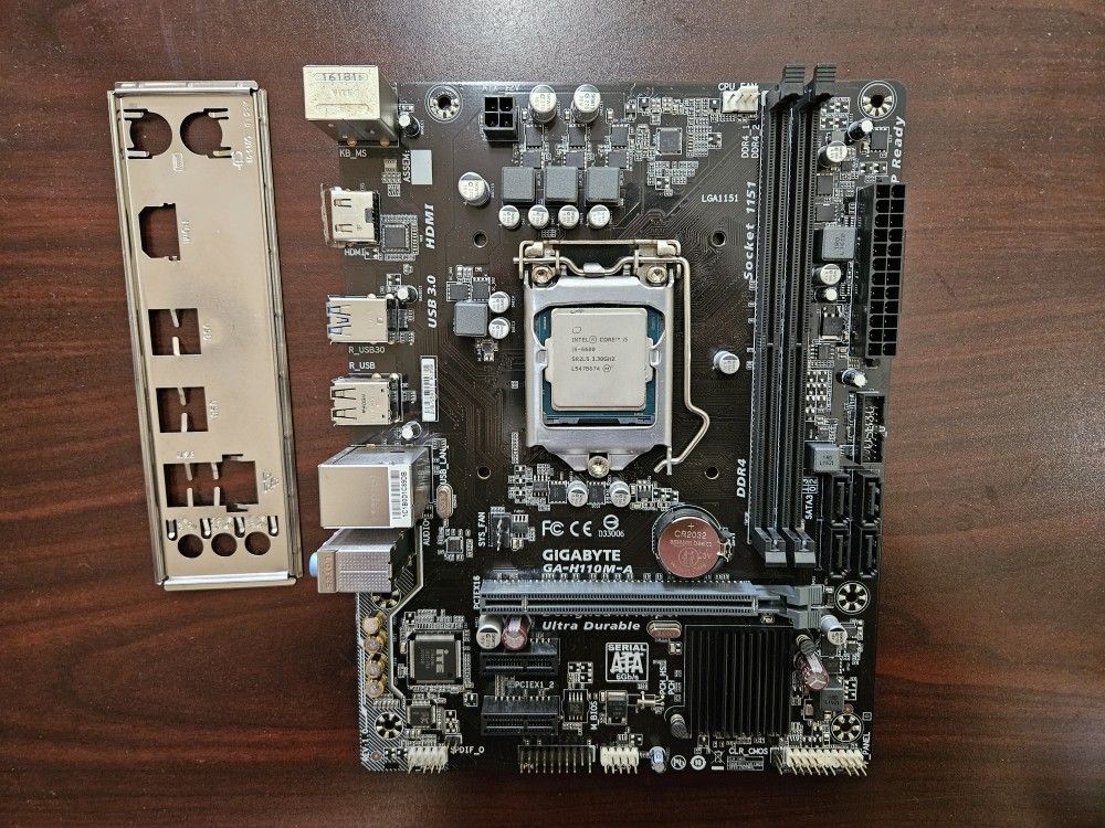 Intel Core i5 6600 CPU Processor + Gigabyte GA H110M-A MATX Motherboard Combo