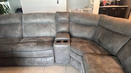 Suede recliner Sectional From Rooms To Go