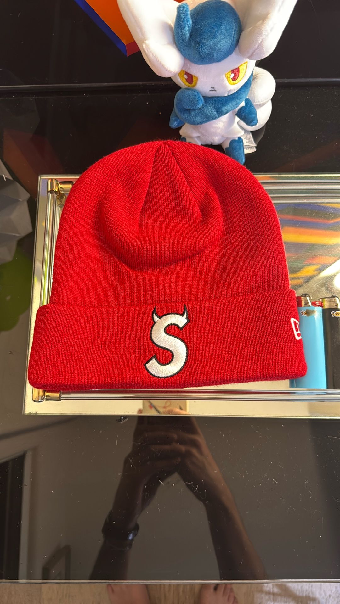 Supreme S Logo Beanie In Red Brand New Unworn.