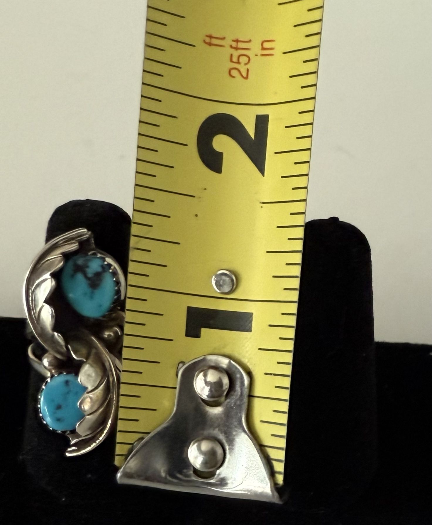 Vintage Navajo Sterling Silver Turquoise Native American Ring - Hallmark TS