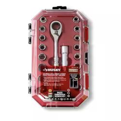 Husky 3/8 in. Drive 6-Point Pass-Thru Ratchet and Socket Set (35-Piece)