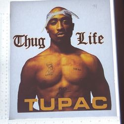 Iron On Heat Transfer  Good For T-shirts Sweaters Jackets T Shirt Design Size Is About 12x10 Tupac #94