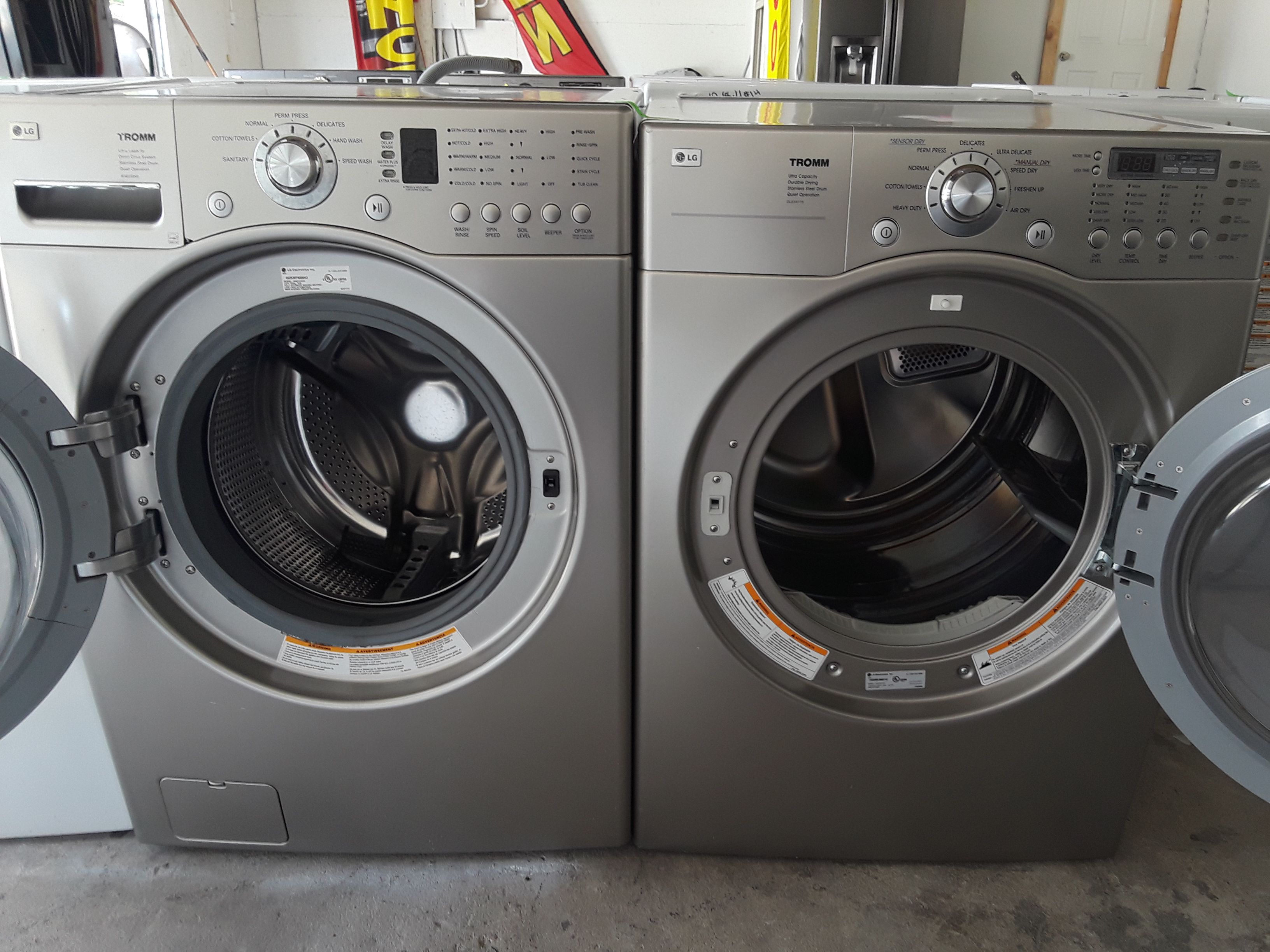 LG Silver Washer And Dryer
