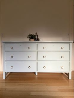 Solid Wood Coastal Blue Dresser