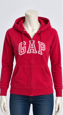 GAP Lipstick Red Full Zip Hoodie Sweatshirt Large