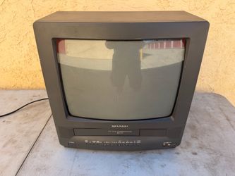 SHARP 13VT-K100 13" CRT TV/VCR COMBO NO REMOTE Tested Working