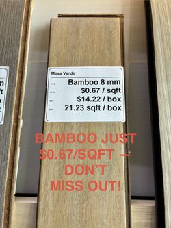 Great price! Mesa Verde Bamboo 8mm Flooring