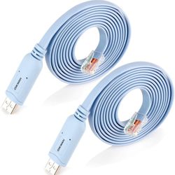 USB to RJ45 Console Cable 2pack, Essential Tool for Cisco, NETGEAR, Ubiquiti, LINKSYS, TP-Link Routers/Switches Connection, Compatible with Windows, M
