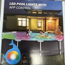  Rechargeable Submersible Pool Lights with Wireless APP Control, Waterproof Underwater Smart LED Lights Controlled Multiple Lighting Modes, 4000mAh Ma