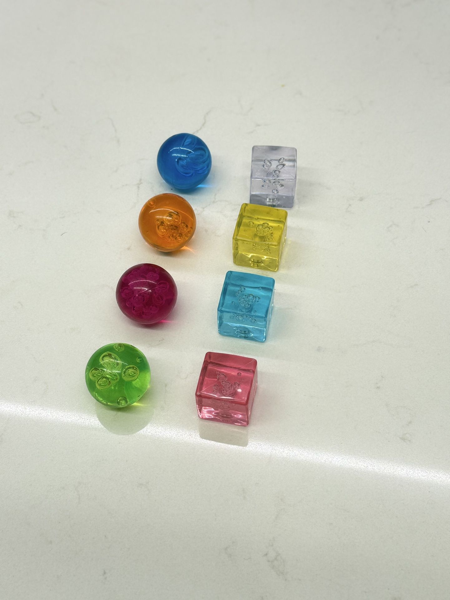 Vintage set of 8 colorful plastic magnets
