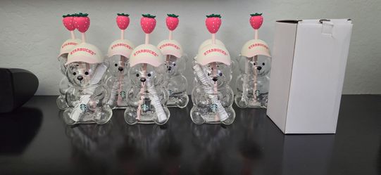 Starbucks Bearista strawberry glass jar