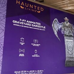 Haunted Living Halloween Life Size Gemmy Animatronic Talking Grave Gargoyle New