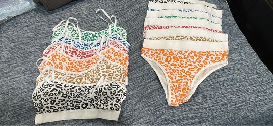Leopard Print Bralette and Underwear Set Bundle